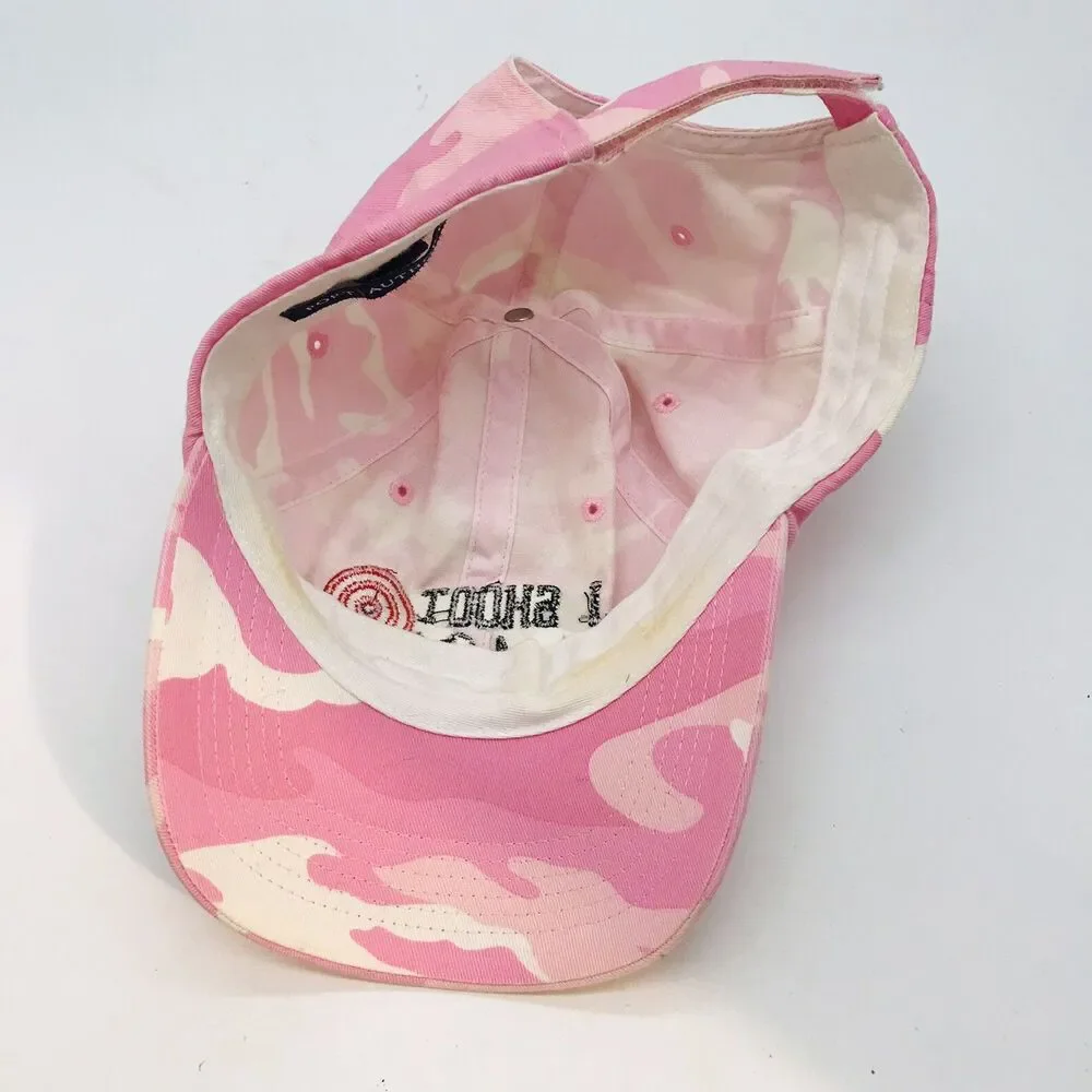 I Shoot Like a Girl Pink Camo Baseball Cap Womens Twill Strapback Port Authority
